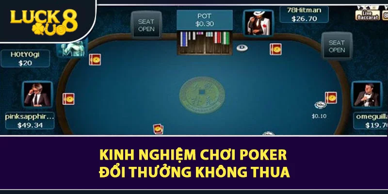 Kinh nghiệm chơi Poker đổi thưởng không thua