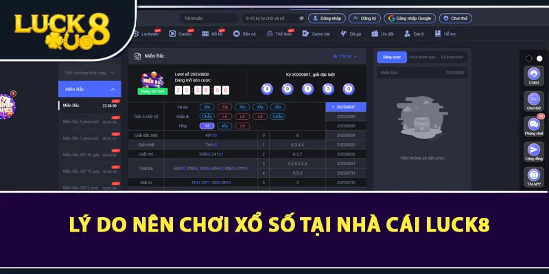 Lý do nên chơi xổ số tại nhà cái LUCK8